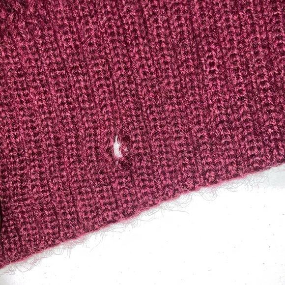 Vintage Past times 100% Wool Burgundy Cardigan Sweater Size XL - Picture 6 of 13